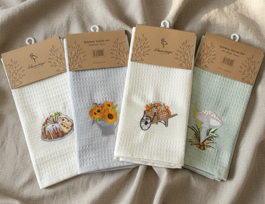 Πετσέτες Πικέ με Κέντημα - Σετ 2 Τεμ. 40x60cm