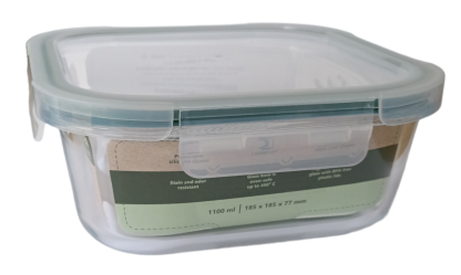 Τάπερ Γυάλινο Unisafe Τετράγωνο 1100ml