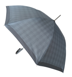 Ομπρέλα Μπαστούνι Αυτόματη Γκρι Καρώ - Ριγέ Νο9927