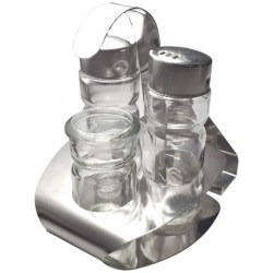 Αλατοπιπεριέρα Inox 4 Θέσεων Νο3