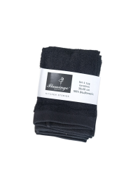 Πετσέτες Μπάνιου Σετ 4 τεμ.100% Βαμβακερές Black 30x30cm