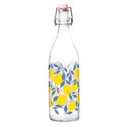 Μπουκάλι Γυάλινο "Lemon" με Πώμα Ασφαλείας 1Lt